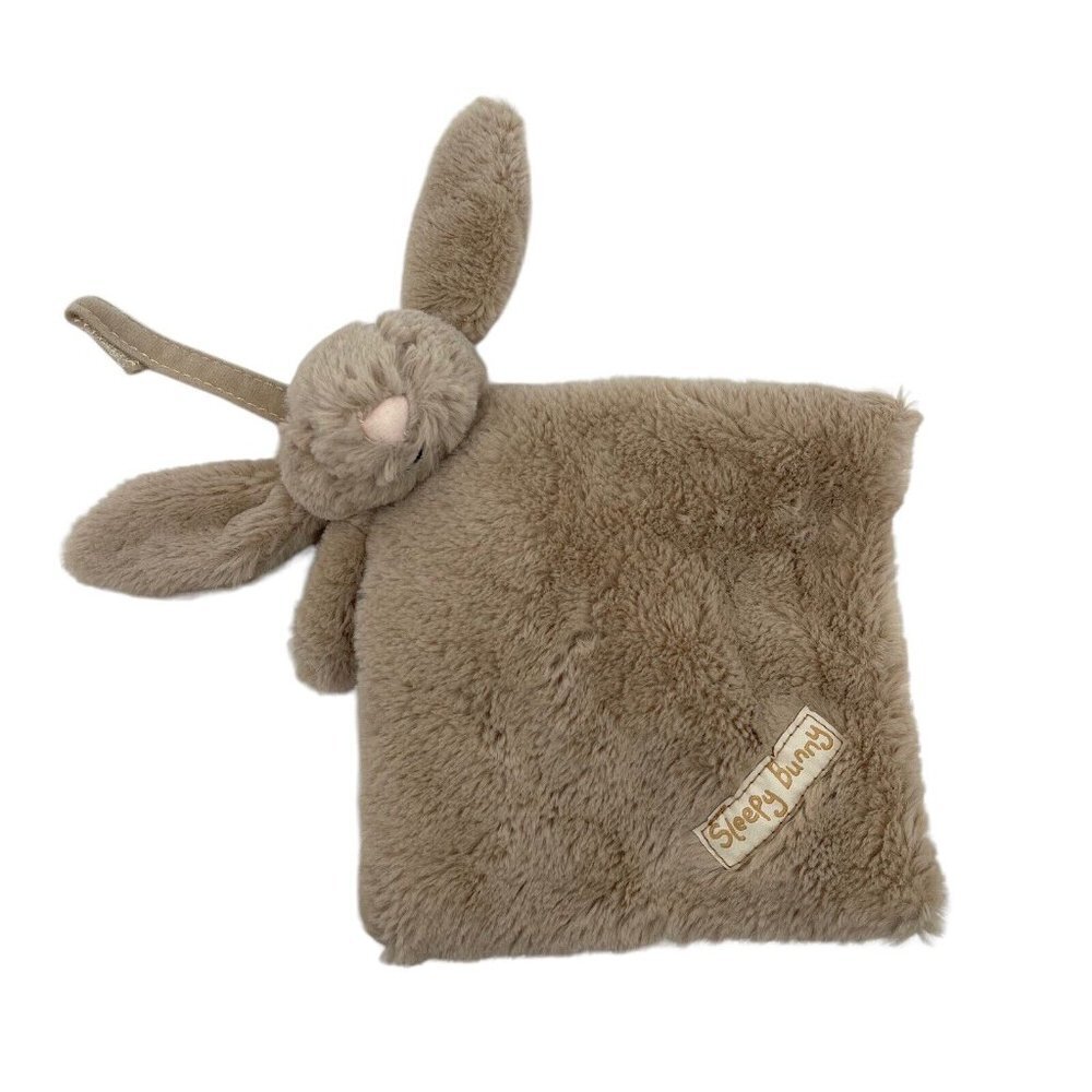 Little Jellycat Sleepy Bunny Soft Plush Book Lovey Security Blanket Sensory
